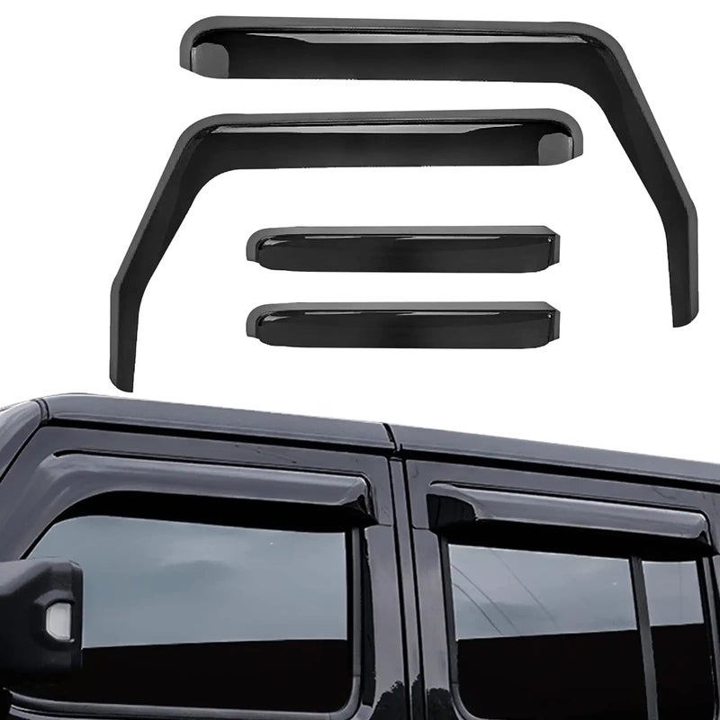AUXMART 4Pcs Side Window Deflector Wind Rain Shade Visor Guard for 2007-2017 4-Door Jeep Wrangler JK Vent Visor Window Rain Guards for JK Wrangler 4 Door 2007-2017(Not for JL) - Image 1